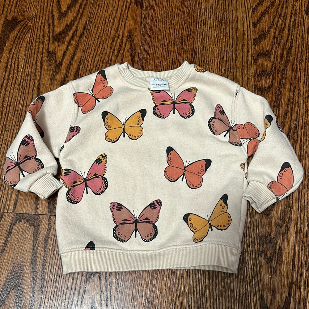 Zara Baby Girl Butterfly Sweatshirt